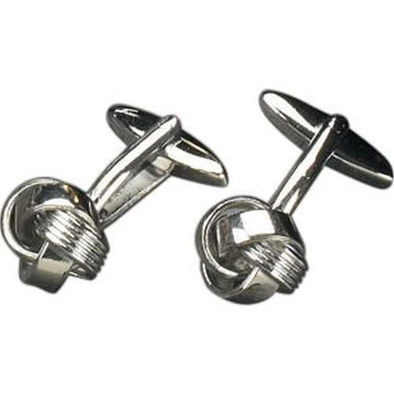 Rhodium Plated Cufflinks With Classic ‘Knot’ Design