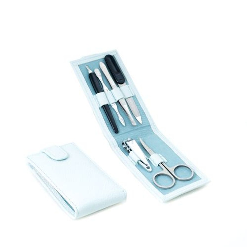 Bey Berk 6 Piece Manicure Set In Lite Light Blue Case