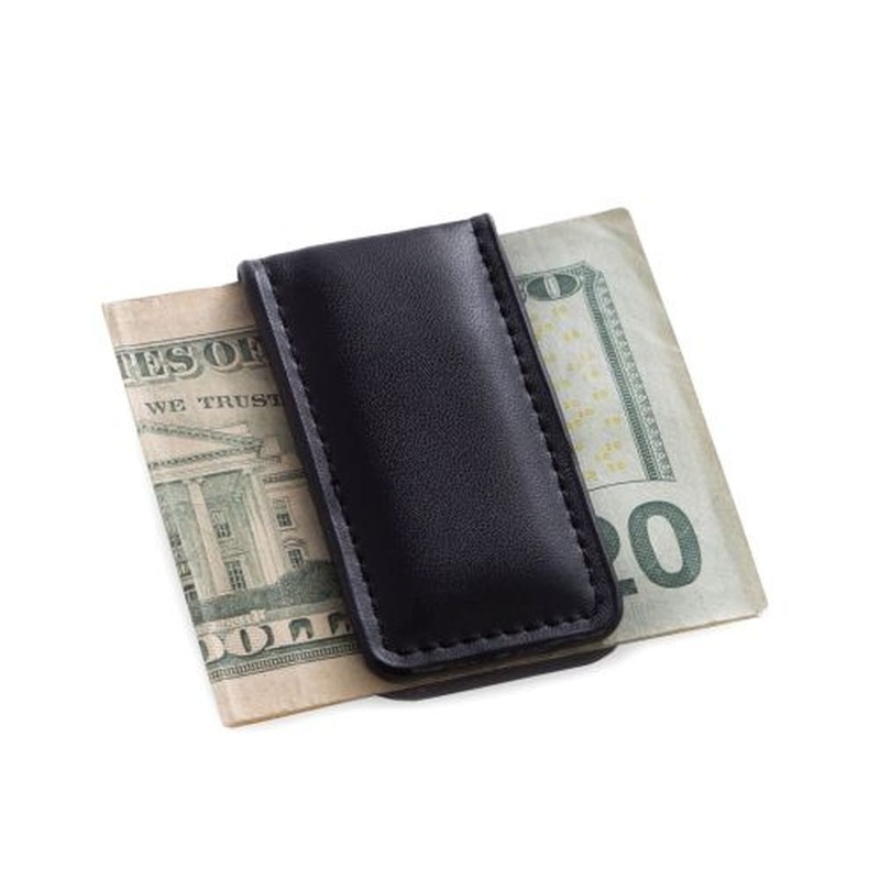 Bey Berk Black Leather Magnetic Money Clip