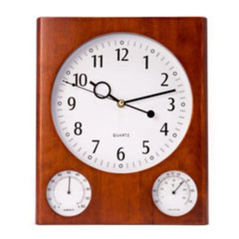 Bey Berk Cherry Wall Clock With Thermometer & Hygrometer
