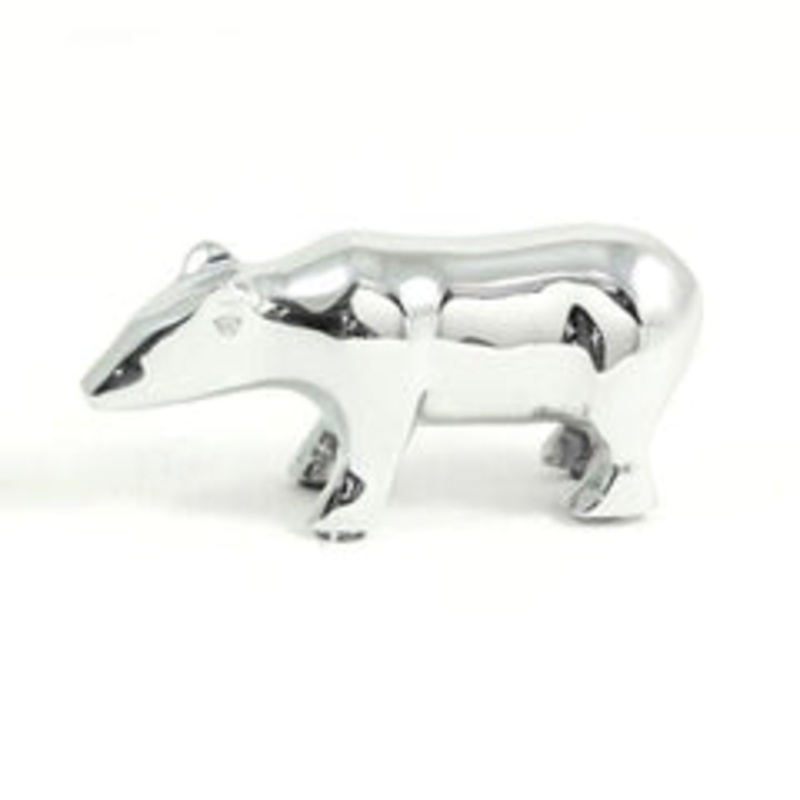 Bey Berk Chrome Plated Bear Paperweight