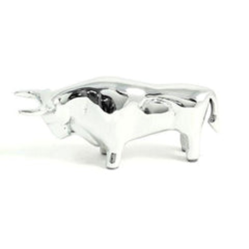 Bey Berk Chrome Plated Bull Paperweight