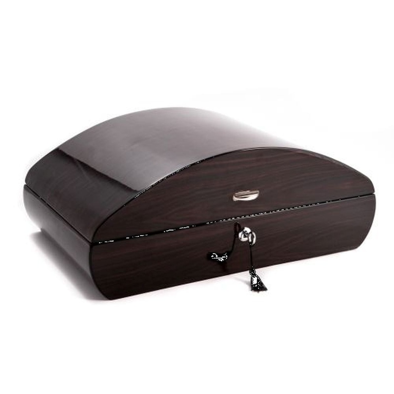 Bey Berk Lacquered Ebony Wood 100 Cigar Humidor