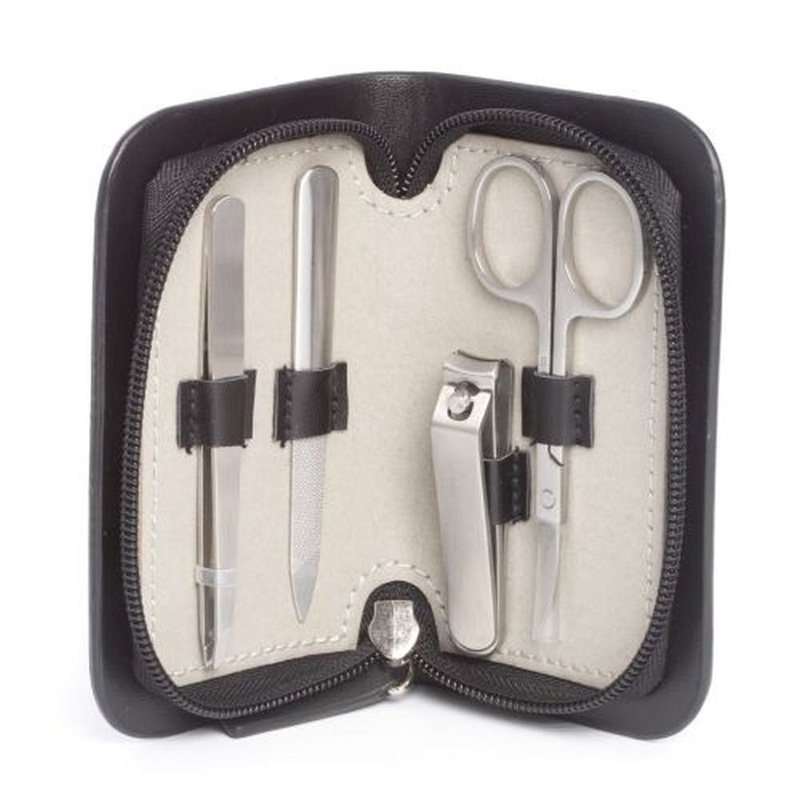 Bey Berk Manicure Set in Black Leather Case
