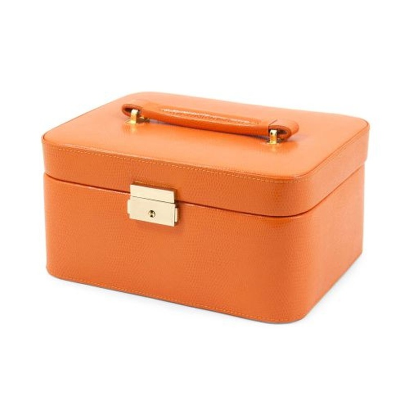 Bey Berk Orange Lizard Leather Jewelry Box For 3 Watches