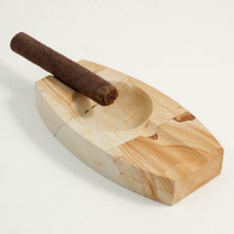 Bey Berk Oval Natural Marble Two Cigar Ashtray