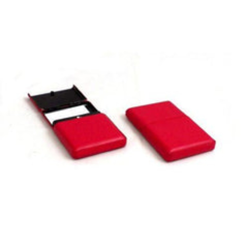 Bey Berk Red Leather Business Card Case With Flip Top