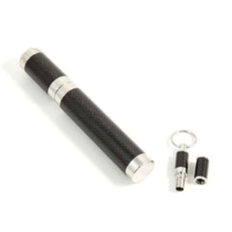 Cigar Tube & Punch Cutter Gift Set, Carbon Fiber & Chrome