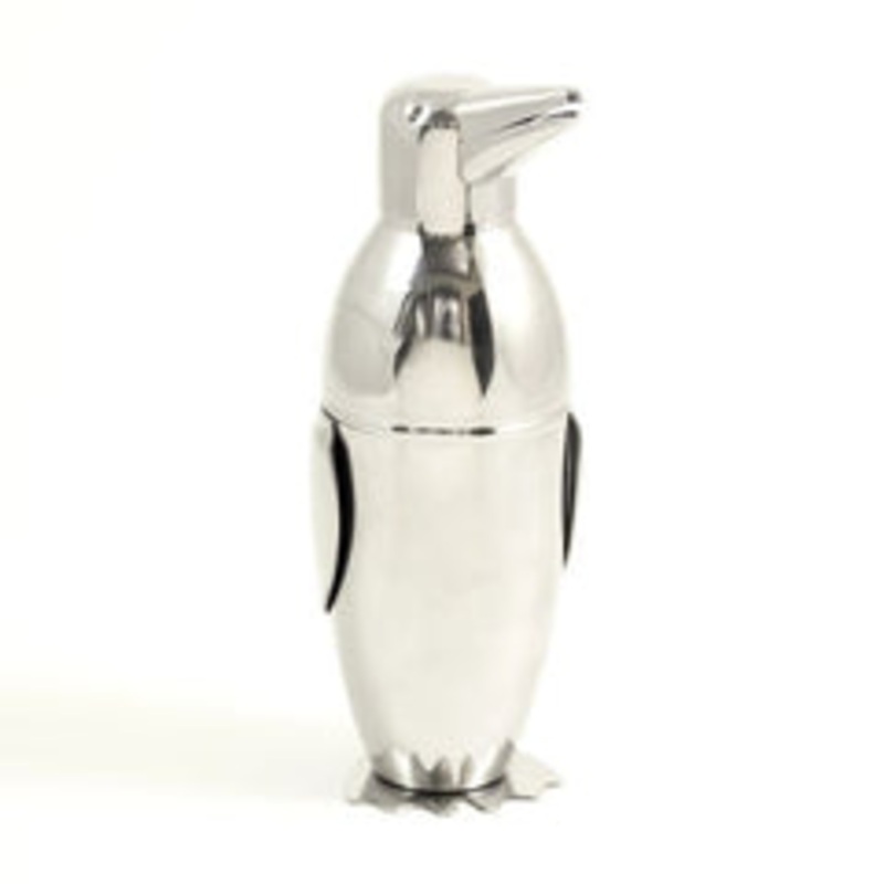 Stainless Steel 17 Oz. Penguin Design Shaker With Strainer