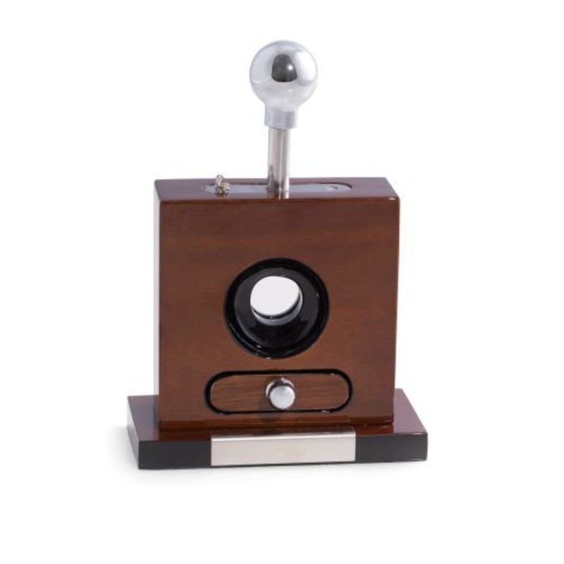 Walnut Wood & Stainless Steel Table Top Cigar Cutter