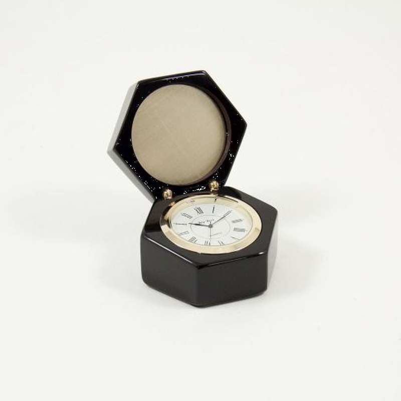 Wood Box With Clock & Picture Frame/Engraving Plate