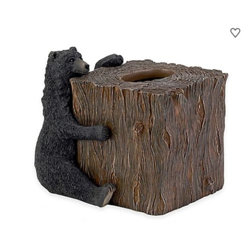Avanti Linens Black Bear Lodge Tissue Box Cover