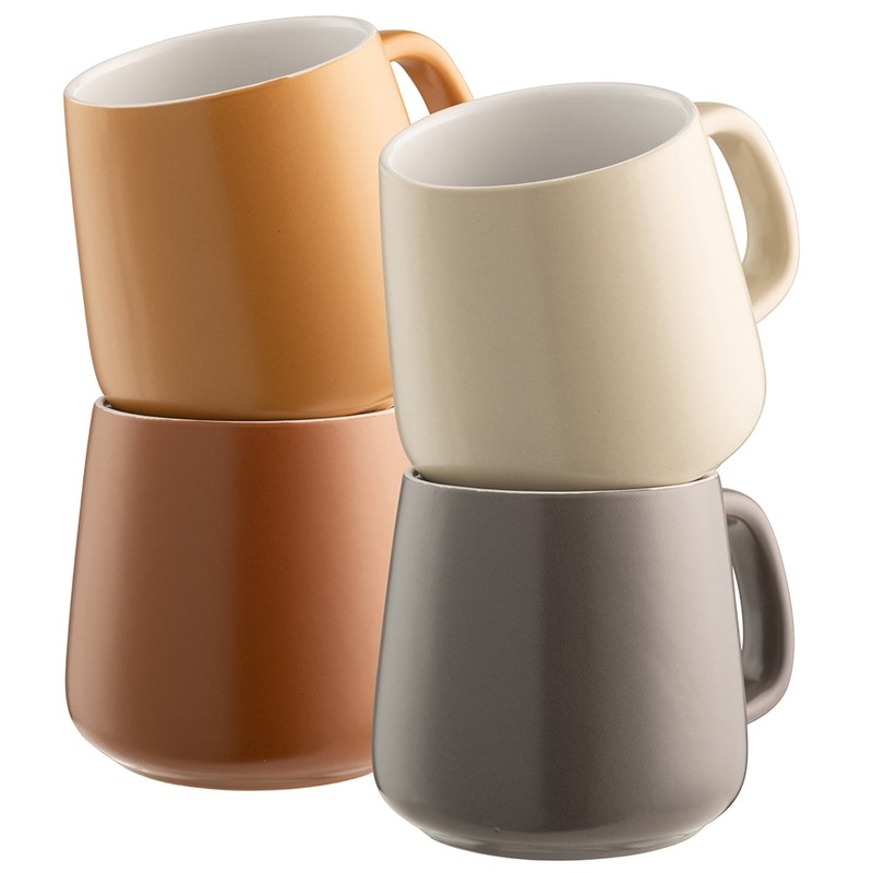 Belleek Fire & Earth 4-Piece Mug Set, Orange