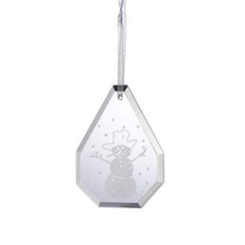 Galway Droplet Snowman Ornament, Clear, Crystal, 0.2 x 2 x 2.75
