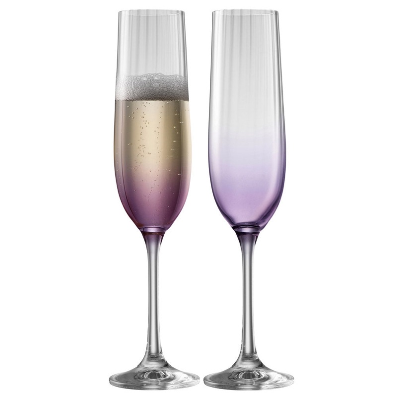 Galway Erne Flute, Set of 2 in Amethyst, Glass