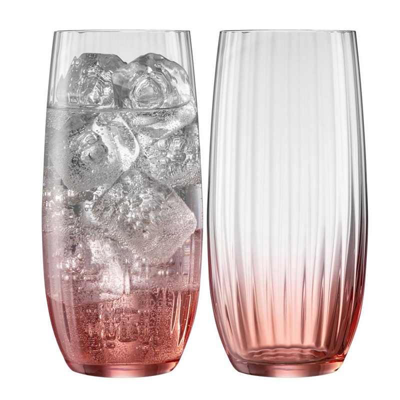 Galway Erne Hiball Glass, Set of 2 in Blush, Glass