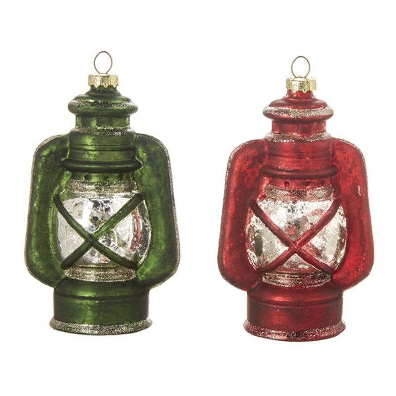 Raz Imports 2021 Santa’s Stables 4.75-inch Lantern Ornament, Assortment of 2