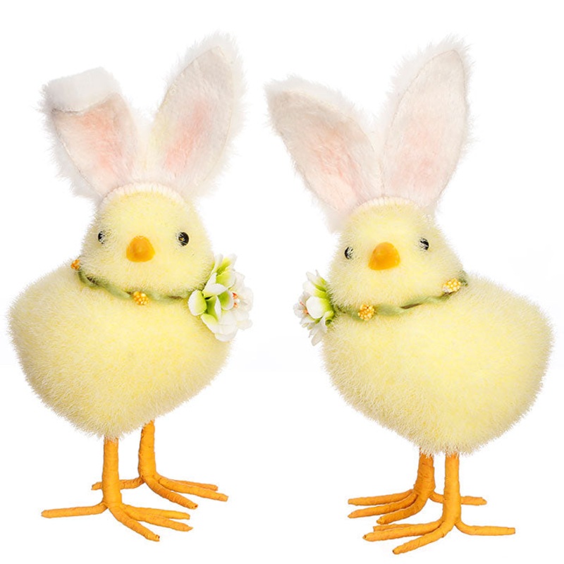 Raz Imports 7.5, Set of 2 Assorted Chick with Rabbit Ears Figurines