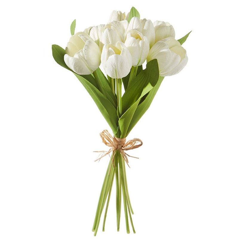 Raz Imports Botanical Farmhouse 15 Real Touch White Tulip Bundle