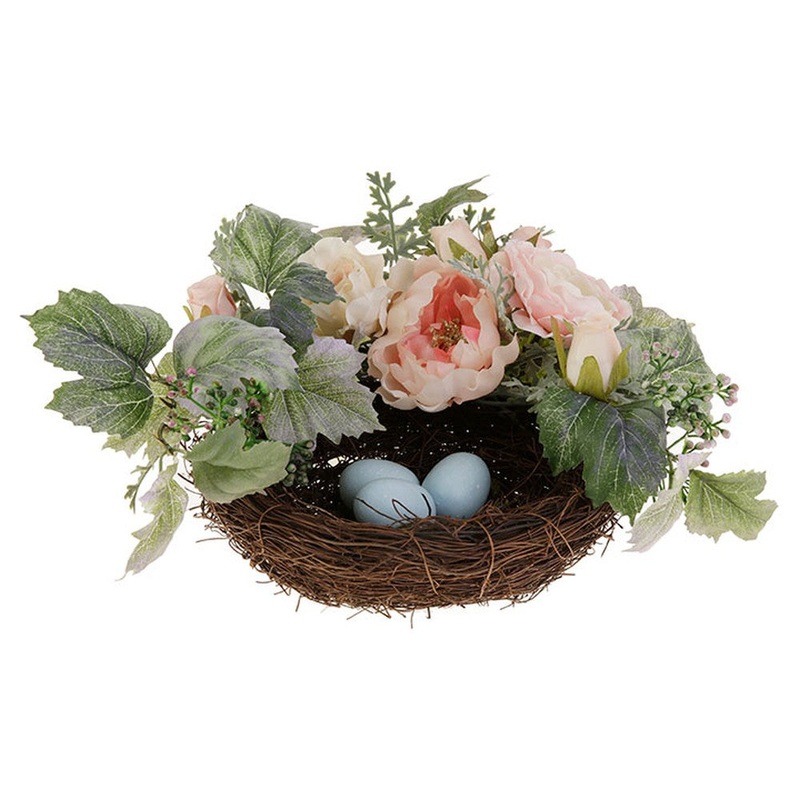 Raz Imports Enchanted Easter 12 Mixed Floral Nest