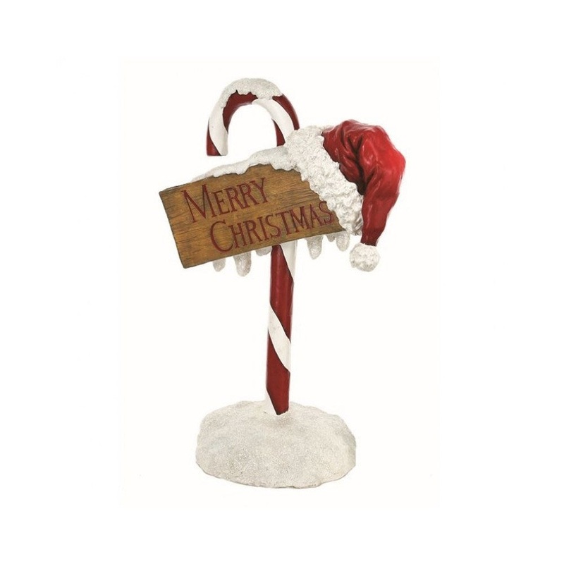 Regency International Candy Cane Merry Christmas Sign, 32 inches, Red White