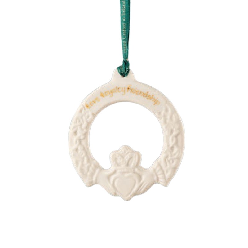 Belleek Claddagh Friendship Ornament – Christmas Tree Hanging Ornament