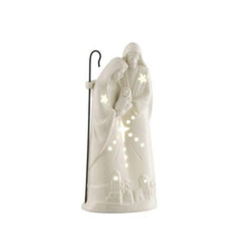 Belleek Nativity Group Votive, White, Porcelain, 6 x 8 x 8