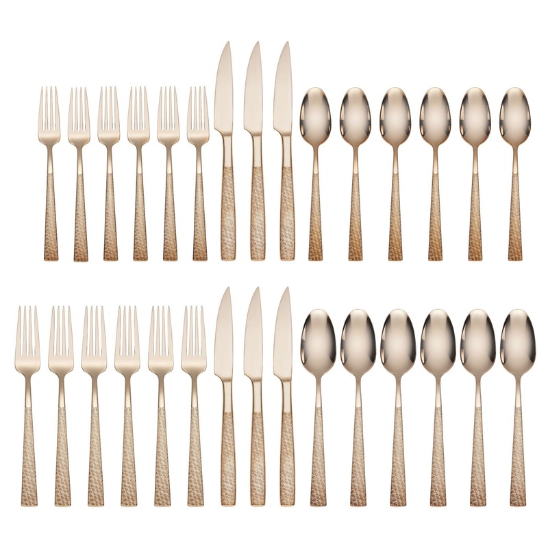 Lenox Argent Rose Gold Plated 30-Piece Flatware Set For 6