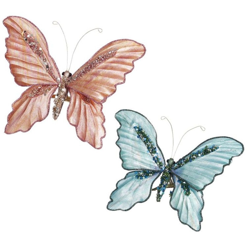 Mark Roberts 2022 Sparkling Butterfly, Assortment Of 2 6 X 2 Inches