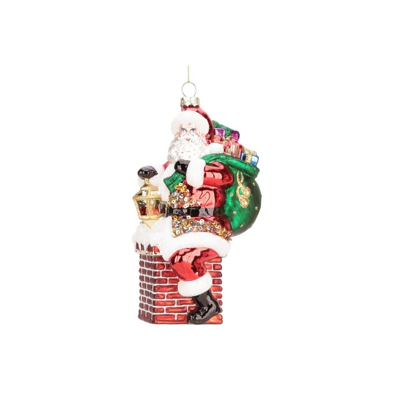 Mark Roberts Christmas 2024 Santa In Chimney Ornament – 7 Inches