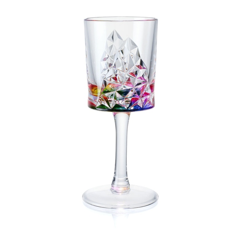 Merritt International Glacier 8 oz. Acrylic Wine Glass – Rainbow Set Of 12