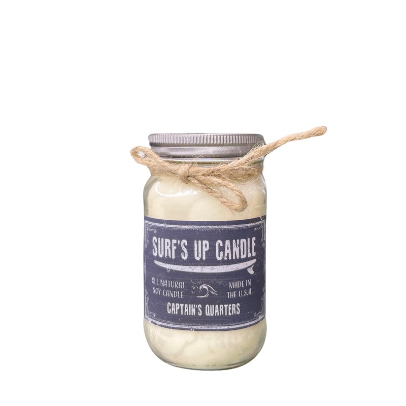Surfs Up Candle Original Collection Captain’s Quarters Large Mason Jar Scented Candle Purple 16Oz