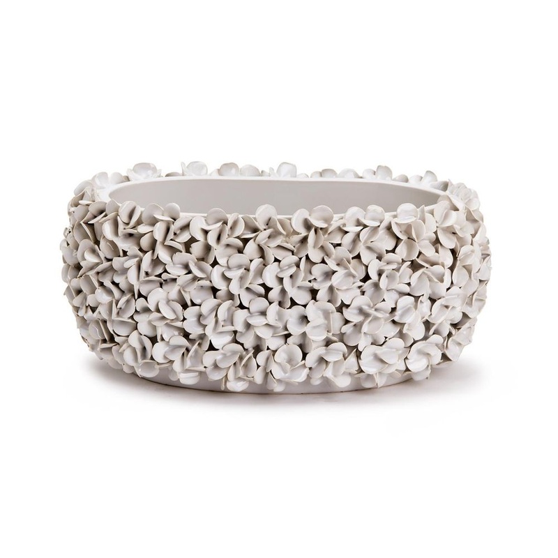 Two’s Company 12 Hydrangea White Planter – Ceramic