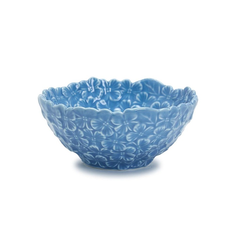 Two’s Company 3-PC Blue Hydrangea Porcelain Tidbit Bowl Set – 4.75D Small Dipping/Serving Dishes