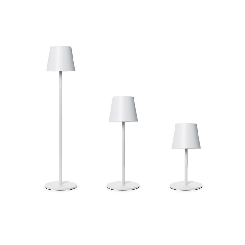 Two’s Company 3-Way Dimmable Height Adjustable LED Cordless Table Lamp, White Rechargeable Light