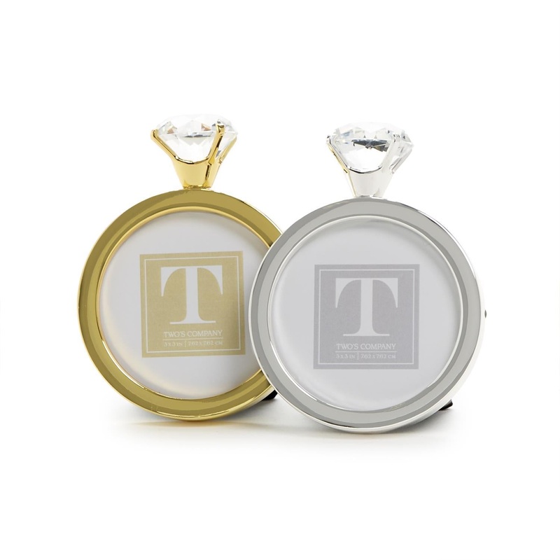 Two’s Company Clear Diamond Ring Photo Frame Assorted 2 Colors