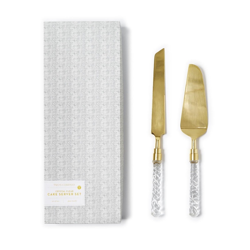 Two’s Company Crystal Clear 2-pcs Cake Server Set In Gift Box