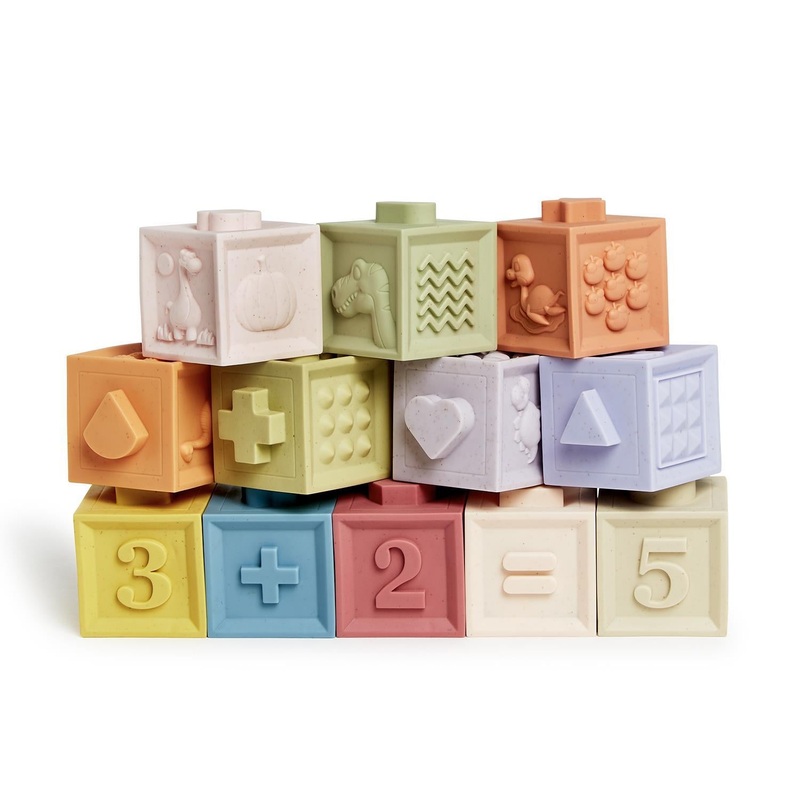 Two’s Company Dino-Mite Blocks 12-pcs Stackable Numbers & Dinosaurs Block Set In Gift Box