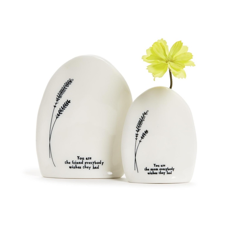 Two’s Company Friendly Oval Vase In Gift Box Assorted 2 Sayings