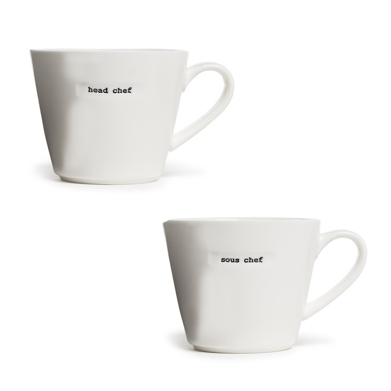 Two’s Company Head Chef and Sous Chef Set Of 2 Mugs In Gift Box