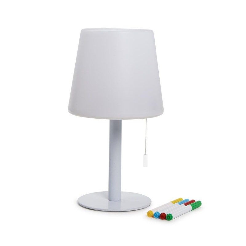 Two’s Company Led Cordless Table Lamp w/ 4 Washable Colored Markers In Gift Box