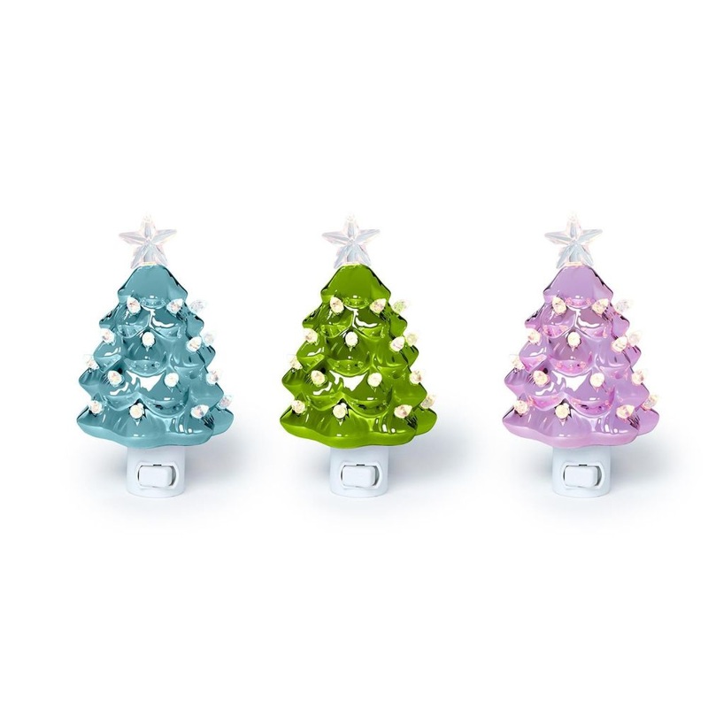 Two’s Company Metallic Christmas Tree Nightlight Assorted 3 Colors