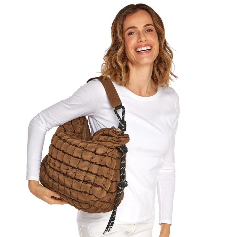 Two’s Company Quilted Adjustable Strap Tote Bag Assorted 2 Colors