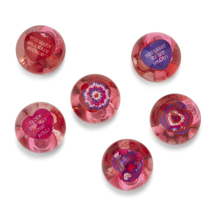 Two’s Company Refill for Bouncing Heart 36-Pieces Conversation Heart LED Bouncing Ball Assorted 3 Designs