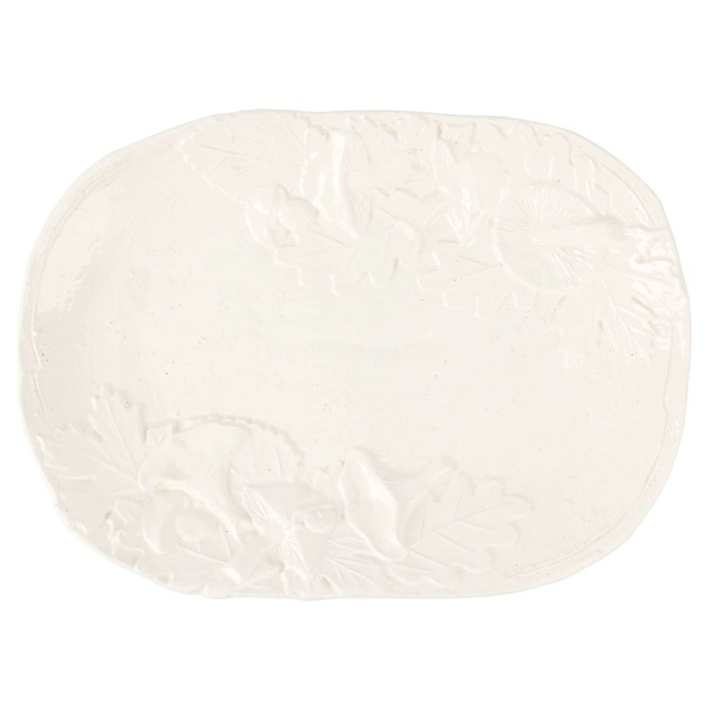 Vietri Autunno Figural Rectangular Platter – 17.5 x 12.5 Stoneware Food Tray, Italian Serving Dish