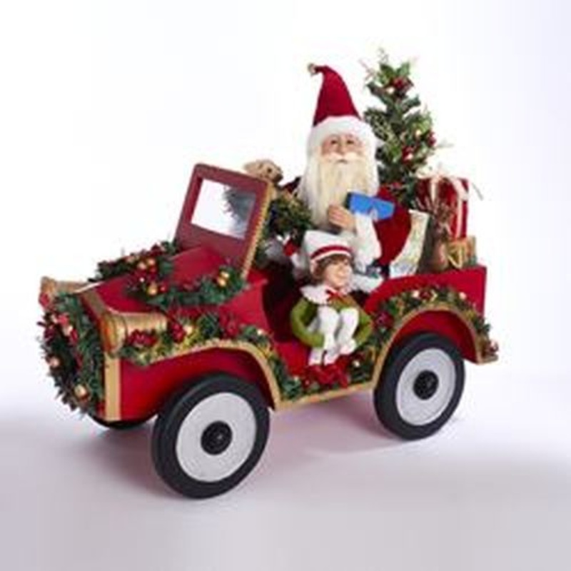 Kurt Adler 22 Santa Driving Car Tablepiece