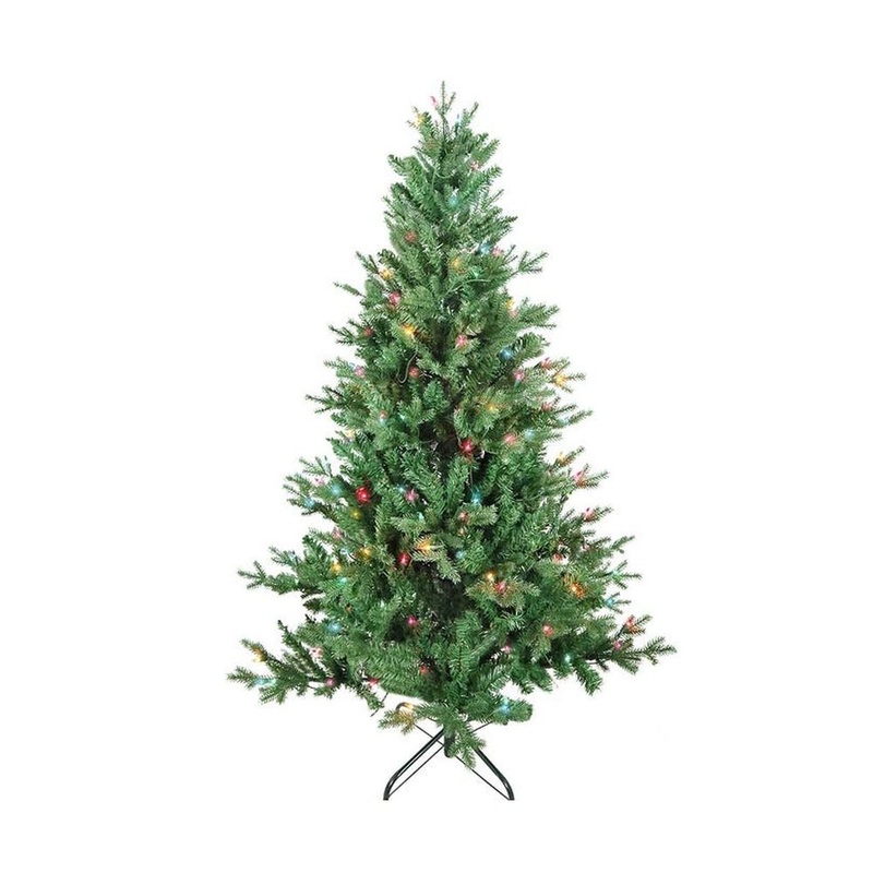 Kurt Adler 5′ Pre-lit Multi-Color Incandescent Jackson Pine Tree, Green, PVC