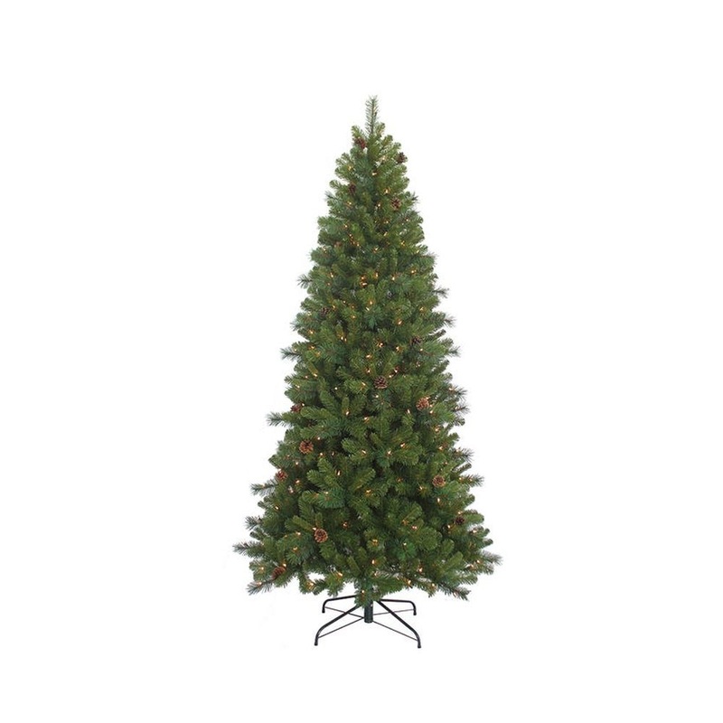 Kurt Adler 7.5-Foot Slim Pre-Lit Clear Burlington Tree, PVC