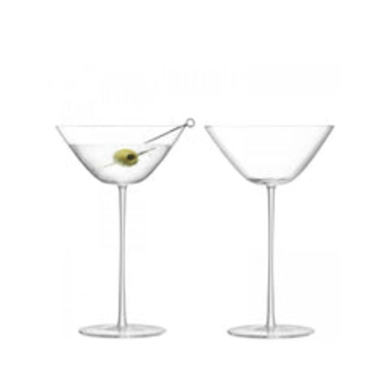 LSA International Bar Culture, Set of 2 Martini Glass 9.5 Fl Oz, Clear, Glass