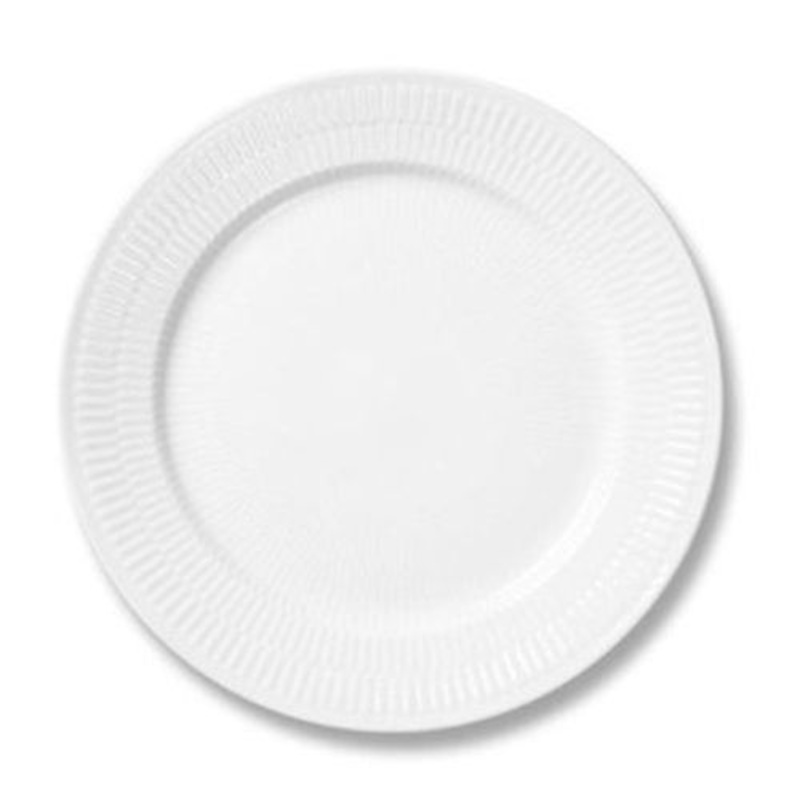 Royal Copenhagen White Fluted Dinner Plate, 10.75 inches, Porcelain